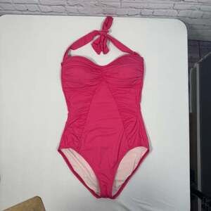 Tommy Bahama Swimsuit Women 6 Ruched Top Side Shirred Halter One-Piece Pink